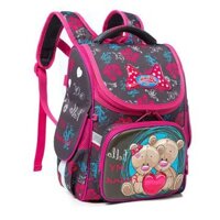 Balo Dạng Hộp Phong Cách Châu Âu Cho Học Sinh NỮ Cấp 1 họa tiết Gấu