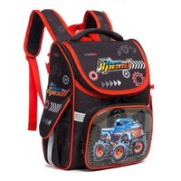 Balo Dạng Hộp Phong Cách Châu Âu Cho Học Sinh Nam Cấp 1 họa tiết Xe Jeep