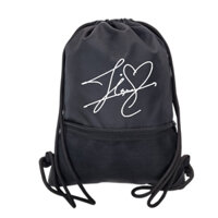 Balo dây rút TROY phối lưới logo họa tiết chữ ký thành viên nhóm nhạc kpop blackpink, chất liệu vải dù chống thấm - jisoo