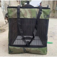 Balo đeo lồng chim chào mào - Balo chánh gió cho chim dạng hộp 1 mặt lưới