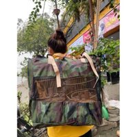 Balo đeo lồng chim khuyên đôi - balo đeo lồng khuyên lưới quai đeo dầy dặn