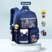 Balo đi học bé trai từ lớp 1-7, HOT 2025 tặng kèm móc khóa Naruto, hạn chế thấm nước, BLT8_XANH DƯƠNG NinoKids