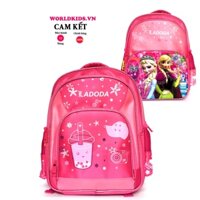 Balo đi học cho bé gái tiểu học chính hãng Ladoda, chống thấm nước hình trà sữa Elsa