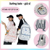 Balo đi học họa tiết đồ dùng học tập giá rẻ unisex nam nữ, cặp sách học sinh thời trang cấp 2,cấp 3 BAL31