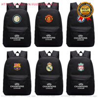 Balo đi học in Logo Champions League Juventus C Luo Liverpool Hotspur Chelsea Real Madrid Manchester United 1 mẫu mới