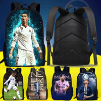 Balo Đi Học Messi Neymar Ronaldo Mbappe Họa Tiết Ngôi Sao Bóng Đá 3d  Thoáng Khí Chống Thấm Nước Ba Lô Trẻ Em