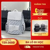 Balo Đi Học Nam Nữ Đi Ô Vải Canvas Dệt chữ Túi Hộp Nắp Da Trơn - Balo Nam Boy Phố Đi Học Vải Phối Da Vân Chìm