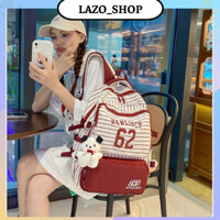 Balo Đi Học Nam Nữ Phong Cách,Cặp Kẻ Sọc Thể Thao Bóng Chày Năng Động Mới Nhất,LaZo Shop