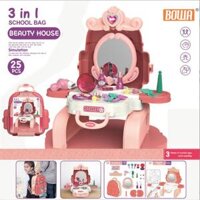 Balo đồ chơi 3 trong 1 BOWA nhập vai bác sỹ kỹ sư đầu bếp trang điểm bằng nhựa