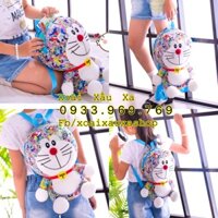 Balo gấu bông Doraemon hoạ tiết ( kích thước 30cm)