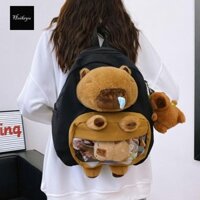 balo gấu capybara balo gấu capybara balo học sinh cấp 2 balo nữ mini cặp đi học nữ cấp 2 balo cute nữ túi hình thú bông