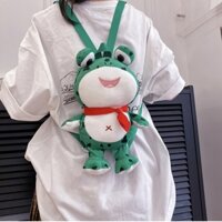Balo Gấu Nhồi Bông Hình Chú Ếch Xanh Cực Xinh Đẹp Đáng Yêu