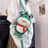 Balo Gấu Nhồi Bông Hình Chú Ếch Xanh Cực Xinh Đẹp Đáng Yêu