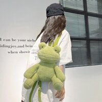 Balo Gấu Nhồi Bông Hình Con Ếch Xanh Cực Dễ Thương