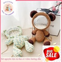 Balo Gấu Trong Suốt Tự Đan Len Tiktok - handmade WIN WIN