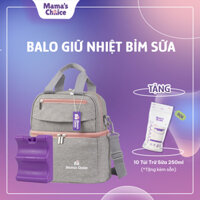 Balo Giữ Nhiệt Bỉm Sữa Mamas Choice, Giữ Lạnh Sữa Mẹ Lên Đến 14h, Giữ Ấm Thức Ăn Cho Mẹ và Bé, Thiết Kế Thời Trang - Balo  02 Đá Khô - Xanh