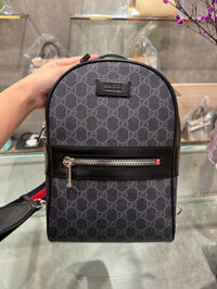 Balo Gucci Supreme Siêu Cấp Màu Đen Hoạ Tiết Monogram 29x20x6cm