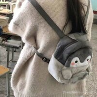 Balo hai vai chim cánh cụt Túi đựng đồ búp bê nữ tính hoạt hình dễ thương jk Túi đựng đồ nhỏ túi đựng đồ mini thoải mái bằng lông thú