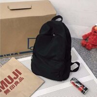 Balo hai vai màu trơn không in cặp sách nam vải bố đơn giản ba lô du lịch chống trộm thường ngày dành cho sinh viên đại học cấp 3 phong cách Hàn Quốc