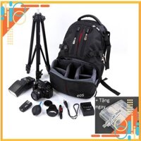 Balo half photo chống sốc máy ảnh DSLR có vải mưa bảo vệ balo🎁Tặng hộp đựng pin đèn