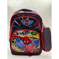 Balo hình siêu nhân công chúa mẫu giáo, lớp 1 2 ngăn rộng có tặng kèm hộp bút - B740