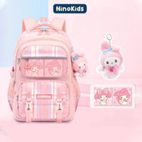 Balo học sinh, Balo bé gái từ lớp 1-9, Tặng kèm gấu siêu xinh, thiết kế chống gù bảo vệ cột sống cho bé BLG21 NinoKids