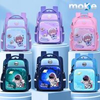 Balo học sinh cấp 1 MOKE in hình Phi Hành Gia 3D cho bé trai bé gái kích thước lớn vải canvas khó bám bẩn BL18-138