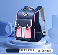 Balo học sinh cấp 1 và 2 siêu nhẹ chống gù chống nước cao cấp phong cách châu âu - xanh hồng size nhỏ