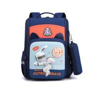 Balo học sinh cấp 1và 2 siêu nhẹ chống gù chống nước cao cấp phong cách mới - Cam