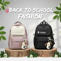 Balo Học Sinh Hàn Quốc A3504 – Kiểu Dáng Tối Giản, Tặng Kèm Móc Gấu Dễ Thương – Pipi Store