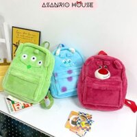 Balo học sinh hoạt hình Disney Gấu dâu, Sulley, quát vật 3 mắt Size lớn A4 dễ thương, cặp sách học sinh cấp 1,2,3