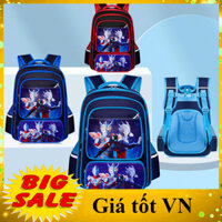 Balo Học Sinh nam Cấp 1, 2 tiểu trung học, ba lô cặp sách cho Bé Trai Hình Siêu Nhân Robot chống thấm nước nhiều ngăn