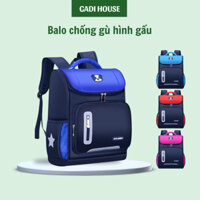 Balo Học Sinh Tiểu Học Cho Bé Gái Bé Trai, Balo Gấu Trẻ Em Cấp 1 Hình Gấu Chống Gù, Có Phản Quang, Chống Thấm Cao Cấp