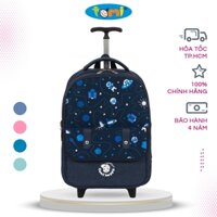 Balo kéo học sinh Tomi B20 chống gù họa tiết, chất liệu trượt nước, gọn nhẹ