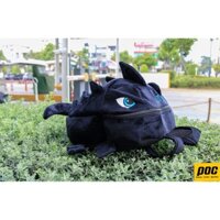 Balo khủng long đen vải nhung mềm mịn cao cấp