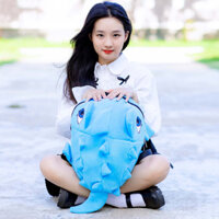 BALO KHỦNG LONG MÀU XANH DƯƠNG CỠ TRUNG ĐI HỌC ĐI CHƠI SIÊU XINH (VẢI NHUNG)