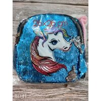 Balô kì lân unicorn đính kim sa cho bé đi học, Balô mẫu giáo