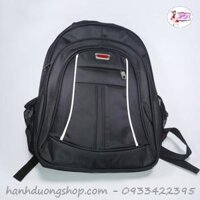 Balo laptop nam nữ thời trang Lilan rích rắc đỏ, có ngăn đựng laptop chống sốc tốt, dây đeo thoải mái - Đen 2