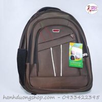 Balo laptop nam nữ thời trang Lilan rích rắc đỏ, có ngăn đựng laptop chống sốc tốt, dây đeo thoải mái - Nâu