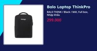 Balo Laptop ThinkPro (BALO THINK - Black - Mới, Full box, Nhập khẩu)