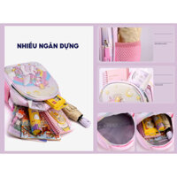 Balo mầm non cặp đi học cho bé gái mẫu giáo in hình ngựa pony 3d ngộ nghĩnh đáng yêu vải oxford chống nước 1652