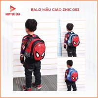 Balo Mẫu Giáo Siêu Nhẹ Chống Gù Chống Nước Hình Người Nhện Cho Bé Trai Mầm Non Có Ngăn Hộp Nhựa Cứng ZHIC 002