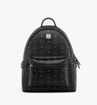 Balo MCM Stark Side Studs Backpack in Visetos Black - Like Auth