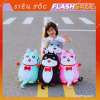 Balo mèo con dễ thương UNISWAP-CAT vải nhung 2 lớp mềm mịn, balo mèo đi học, đi du lịch