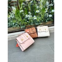 Balo mini dáng hộp sang trọng in gấu cao cấp, sz 18cm vừa điện thoại, bóp ví LB55