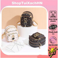 Balo Mini Nữ Chất Liệu Cao Cấp Phong Cách Hàn Quốc - Túi đeo chéo nữ đựng đồ đeo vai kèm phụ kiện mèo xinh xắn