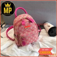 balo mini nữ dệt họa tiết siêu xinh phối viền đinh, balo nữ nhỏ gọn tiện lợi