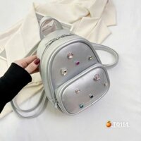 Balo Mini Nữ Đính Đá Da Mềm Đi Chơi Phong Cách Hàn Quốc size 18 mã T0114 NHN