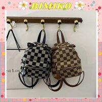 Balo mini nữ kẻ caro Bimiko balo du lịch phong cách Hàn quốc BA99