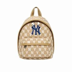 Balo MLB Monogram Mini Backpack New York Yankees Beige 3ABKS012N-50BGD